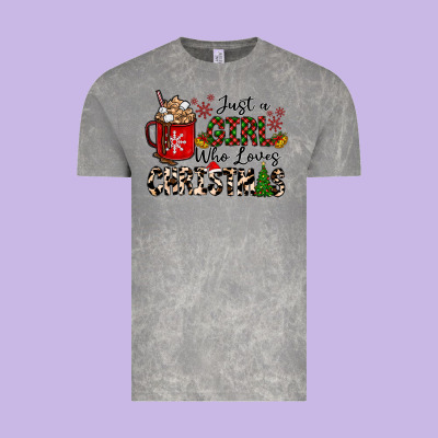 Just A Girl Who Loves Christmas Vintage Tee Designed By Cowhidedigitalart