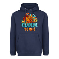 Navy cluck yeah Heavyweight Hoodie - MaliasSmallBusiness