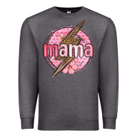 Charcoal Heather mama lightning bolt valentine s day Premium Sweatshirt - MaliasSmallBusiness