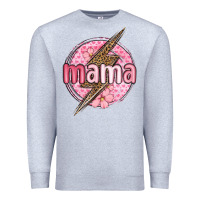 Heather Grey mama lightning bolt valentine s day Premium Sweatshirt - MaliasSmallBusiness