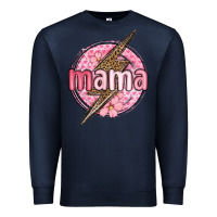 Navy mama lightning bolt valentine s day Premium Sweatshirt - MaliasSmallBusiness