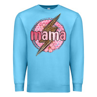 Ocean Blue mama lightning bolt valentine s day Premium Sweatshirt - MaliasSmallBusiness
