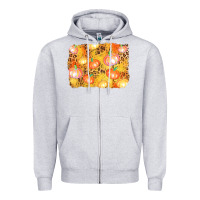 Heather Grey fall pumpkin background Zipper Hoodie - AdoDesignShop