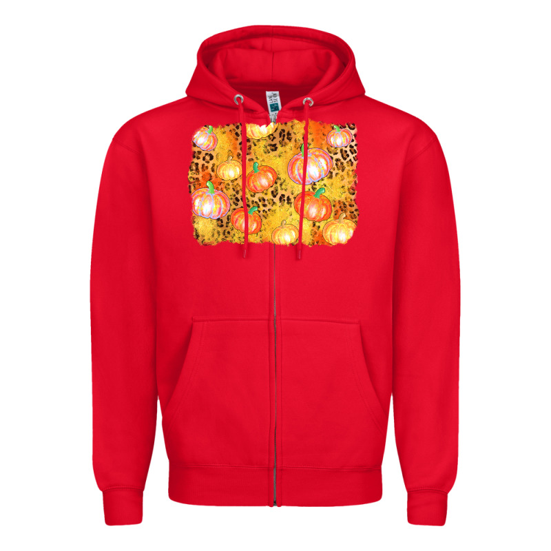 Fall Pumpkin Background Zipper Hoodie by AdoDesignShop | Teevron