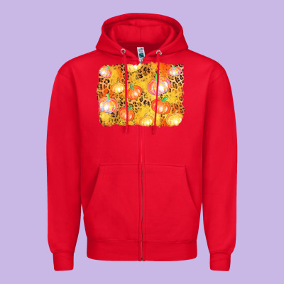 Fall Pumpkin Background Zipper Hoodie Designed By Adodesignshop