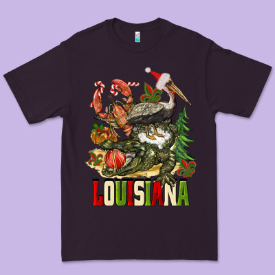 Christmas Louisiana Premium Tee Designed By Barkaloodesign