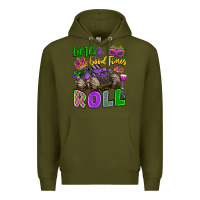 Army Green let the good times roll with mardi gras monster tr Premium Hoodie - LillyAllenDesigns
