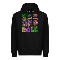 Black let the good times roll with mardi gras monster tr Premium Hoodie - LillyAllenDesigns