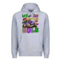 Heather Grey let the good times roll with mardi gras monster tr Premium Hoodie - LillyAllenDesigns
