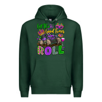 Sports Green let the good times roll with mardi gras monster tr Premium Hoodie - LillyAllenDesigns