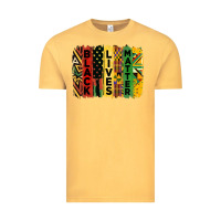 Vintage Mustard junetheenth black livesmatter brush stroke Vintage Tee - HRA Design Shop