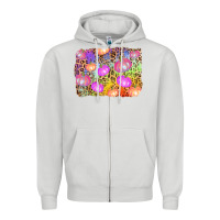 Dove Grey colourful pumpkin background Zipper Hoodie - AdoDesignShop