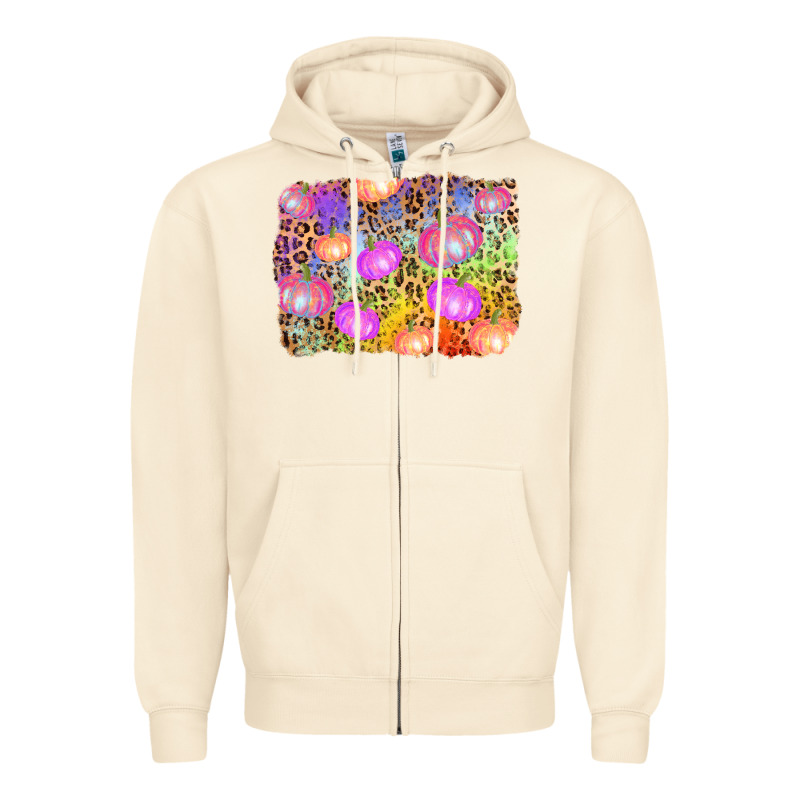 Colourful Pumpkin Background Zipper Hoodie by AdoDesignShop | Teevron
