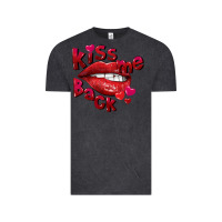 Vintage Black kiss me back Vintage Tee - FaDigitalArtStudio