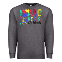 Charcoal Heather love needs no words autism Premium Sweatshirt - MaliasSmallBusiness