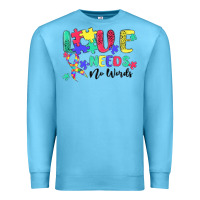 Ocean Blue love needs no words autism Premium Sweatshirt - MaliasSmallBusiness