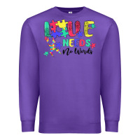 Purple love needs no words autism Premium Sweatshirt - MaliasSmallBusiness