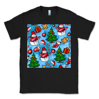 Black christmas trees and snow seamless pattern Classic Tee - BundleAndBundleShop