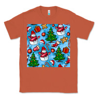 Copper christmas trees and snow seamless pattern Classic Tee - BundleAndBundleShop