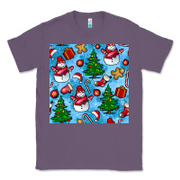 Lavender christmas trees and snow seamless pattern Classic Tee - BundleAndBundleShop