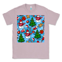 Lilac christmas trees and snow seamless pattern Classic Tee - BundleAndBundleShop