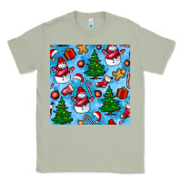 Matcha christmas trees and snow seamless pattern Classic Tee - BundleAndBundleShop