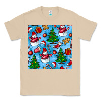 Mushroom christmas trees and snow seamless pattern Classic Tee - BundleAndBundleShop