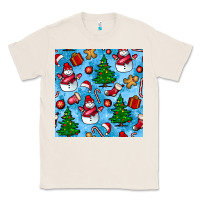 Natural christmas trees and snow seamless pattern Classic Tee - BundleAndBundleShop