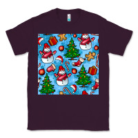 Plum christmas trees and snow seamless pattern Classic Tee - BundleAndBundleShop