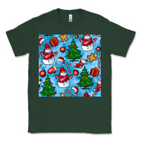 Sports Green christmas trees and snow seamless pattern Classic Tee - BundleAndBundleShop