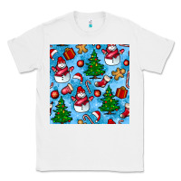 White christmas trees and snow seamless pattern Classic Tee - BundleAndBundleShop