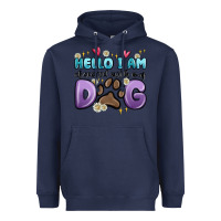 Navy hello i am obsessed with my dog Heavyweight Hoodie - MaliasSmallBusiness