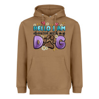 Toasted Coconut hello i am obsessed with my dog Heavyweight Hoodie - MaliasSmallBusiness
