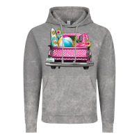 Cloud Rock summer pink truck beach Vintage Hoodie - texasbilliewilder
