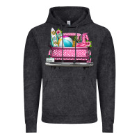 Vintage Black summer pink truck beach Vintage Hoodie - texasbilliewilder