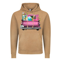 Vintage Camel summer pink truck beach Vintage Hoodie - texasbilliewilder
