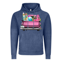 Summer Pink Truck Beach Vintage Hoodie | Teevron