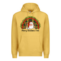 Antique Gold merry christmas y'all santa rainbow Premium Hoodie - AdoDesignShop