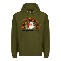 Army Green merry christmas y'all santa rainbow Premium Hoodie - AdoDesignShop