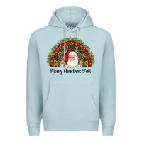 Blue Mist merry christmas y'all santa rainbow Premium Hoodie - AdoDesignShop