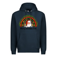 Navy merry christmas y'all santa rainbow Premium Hoodie - AdoDesignShop