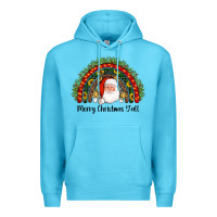 Ocean Blue merry christmas y'all santa rainbow Premium Hoodie - AdoDesignShop