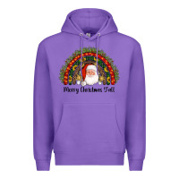 Purple merry christmas y'all santa rainbow Premium Hoodie - AdoDesignShop