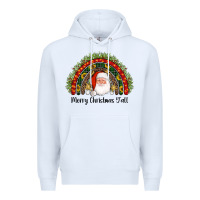 White merry christmas y'all santa rainbow Premium Hoodie - AdoDesignShop