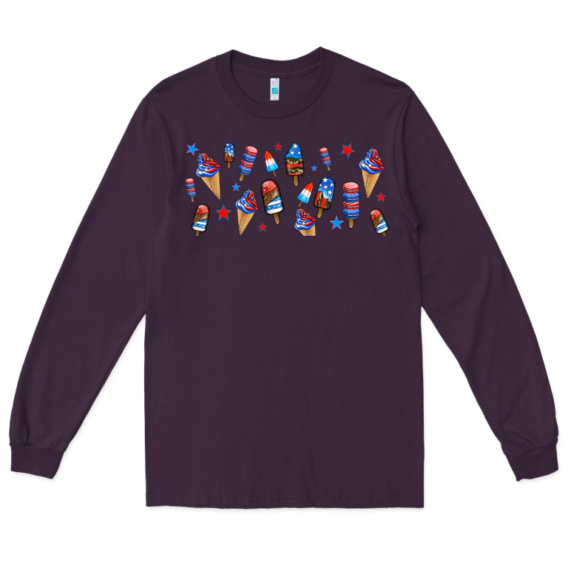 Usa Ice Cream And Popsicles Long Sleeve Tee by AdoDesignShop | Teevron