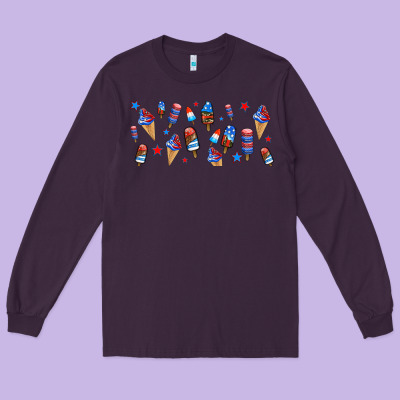 Usa Ice Cream And Popsicles Long Sleeve Tee Designed By Adodesignshop