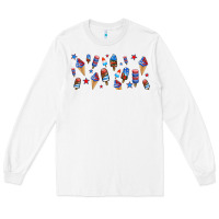 White usa ice cream and popsicles Long Sleeve Tee - AdoDesignShop