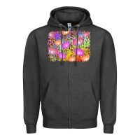 Charcoal Heather colourful pumpkin background Zipper Hoodie - AdoDesignShop
