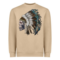 Mushroom skull with indian headdress Heavyweight Sweatshirt - RanaPortraitStore