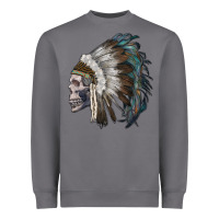 Storm skull with indian headdress Heavyweight Sweatshirt - RanaPortraitStore